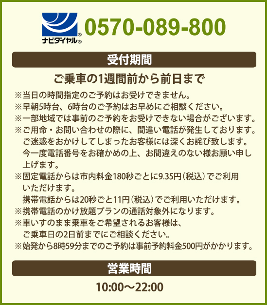 ナビダイヤル0570-089-800